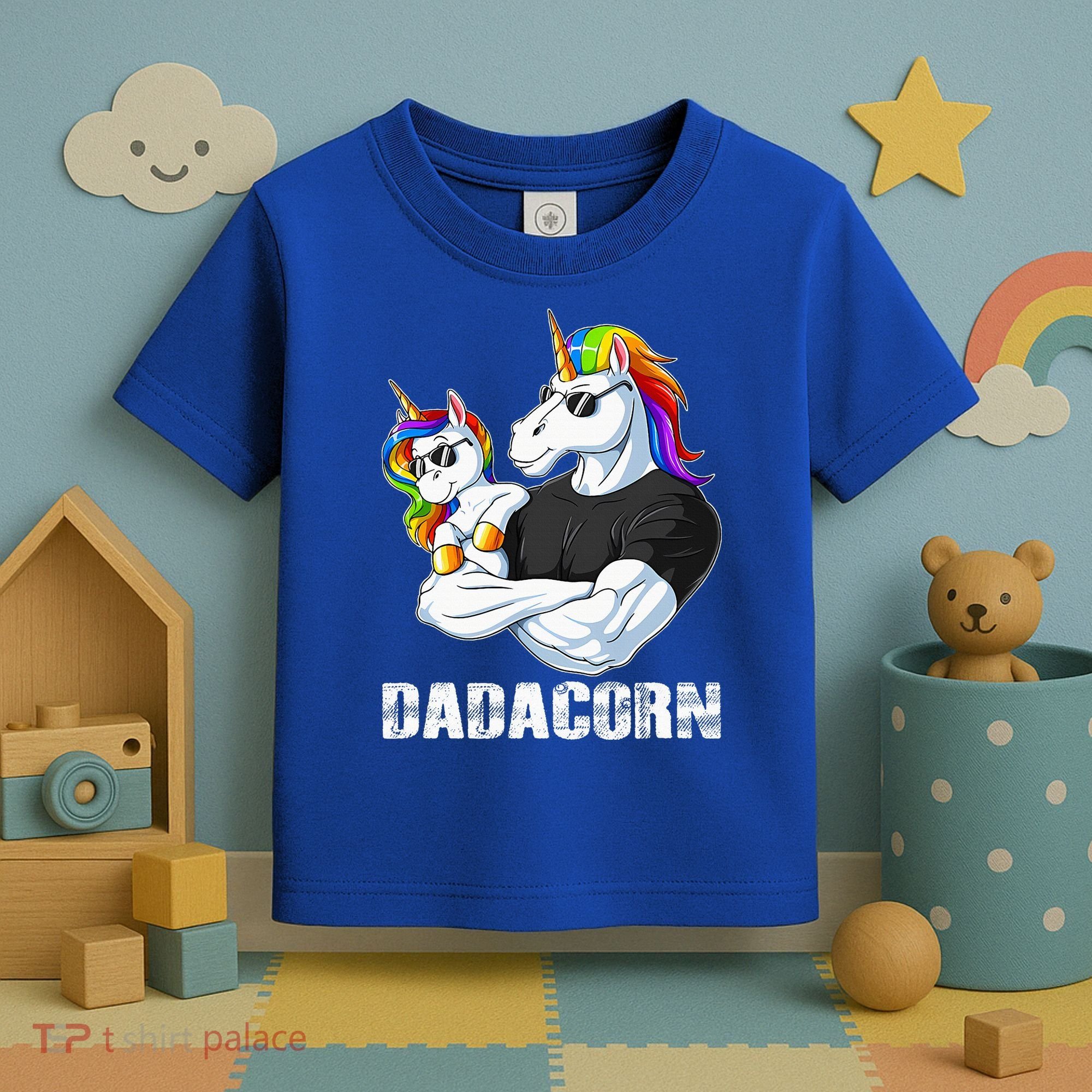 Dadacorn Unicorn Dad and Baby Christmas Papa Gift Toddler T-Shirt