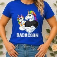 Dadacorn Unicorn Dad and Baby Christmas Papa Gift Women's T-Shirt thumb 2