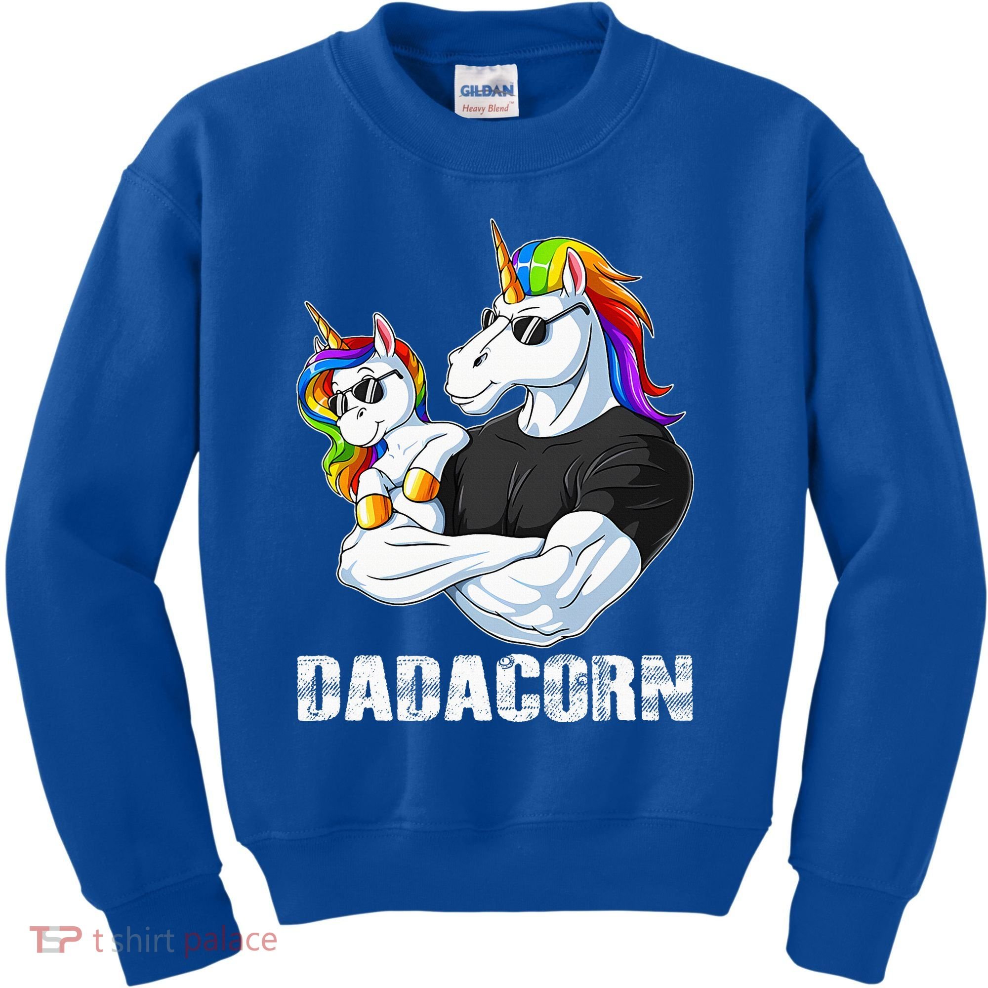 Dadacorn Unicorn Dad and Baby Christmas Papa Gift Kids Sweatshirt