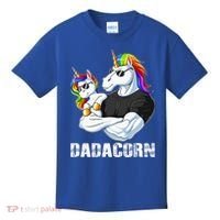 Dadacorn Unicorn Dad and Baby Christmas Papa Gift Kids T-Shirt thumb 0