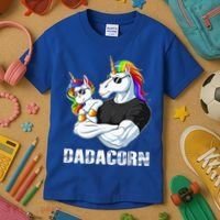 Dadacorn Unicorn Dad and Baby Christmas Papa Gift Kids T-Shirt thumb 3