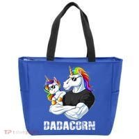 Dadacorn Unicorn Dad and Baby Christmas Papa Gift Tote Bag thumb 0
