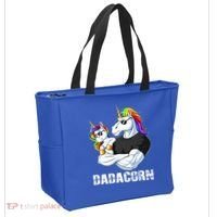 Dadacorn Unicorn Dad and Baby Christmas Papa Gift Tote Bag thumb 2