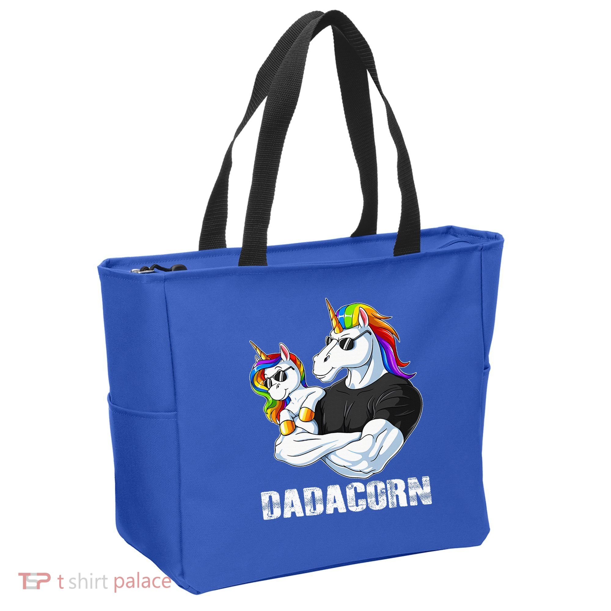 Dadacorn Unicorn Dad and Baby Christmas Papa Gift Tote Bag