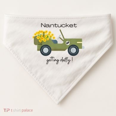 Daffodils Upon Daffodils Nantucket Getting Ack USA-Made Doggie Bandana