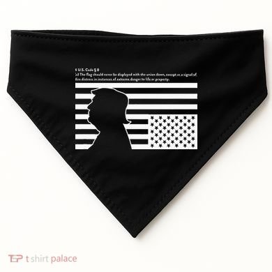 Distress Upside Down Flag Code Usa Save America USA-Made Doggie Bandana