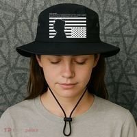 Distress Upside Down Flag Code Usa Save America Bucket Hat thumb 3