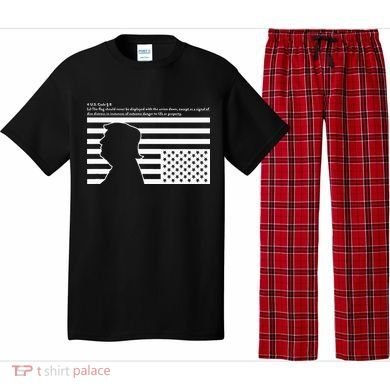 Distress Upside Down Flag Code Usa Save America Pajama Set