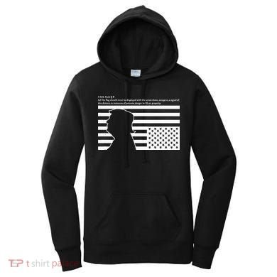 Distress Upside Down Flag Code Usa Save America Women's Hoodie