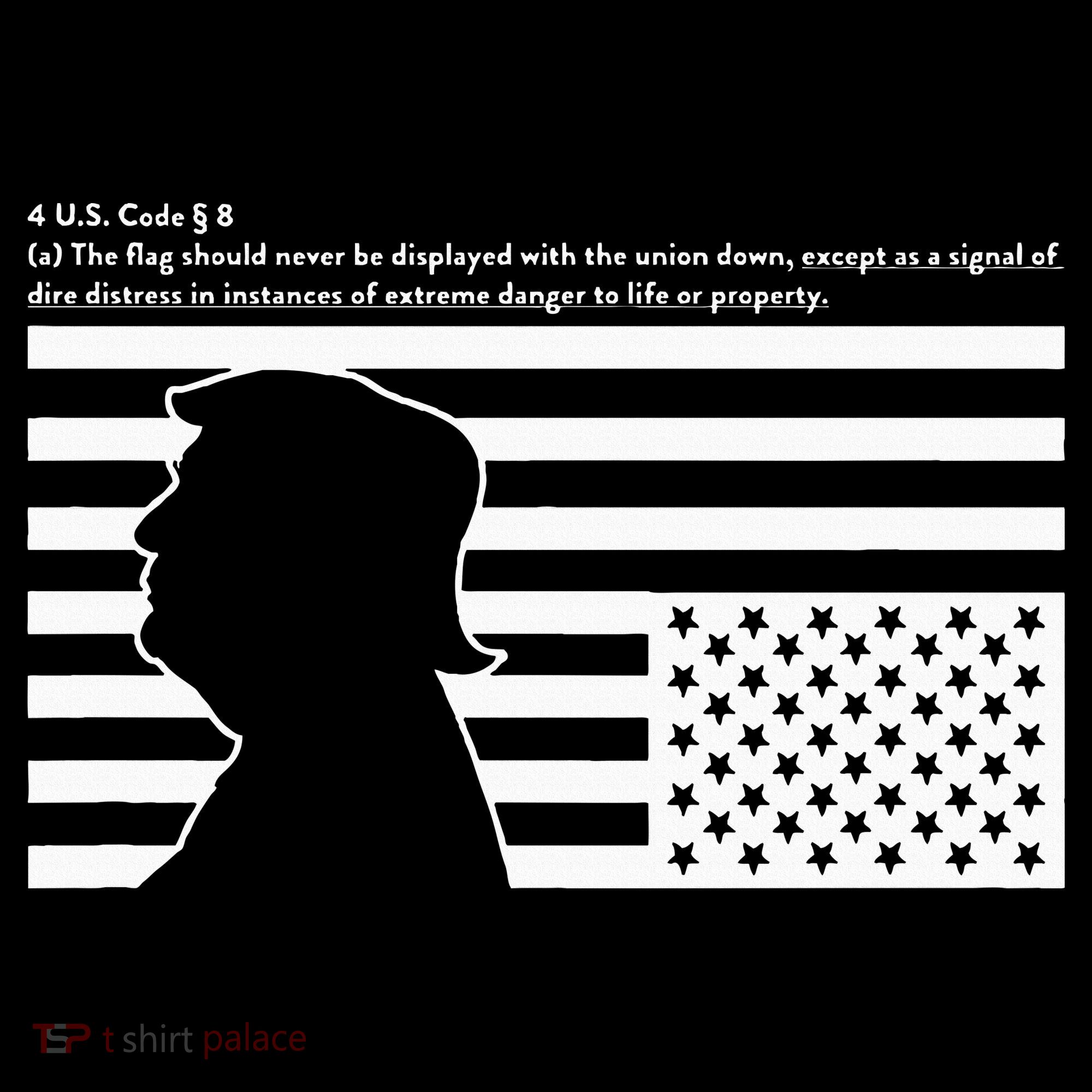 Distress Upside Down Flag Code Usa Save America Women's Hoodie