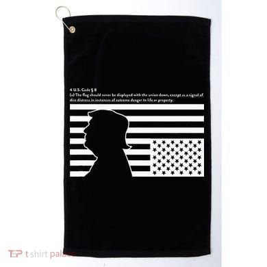 Distress Upside Down Flag Code Usa Save America Golf Towel