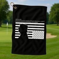 Distress Upside Down Flag Code Usa Save America Golf Towel thumb 1