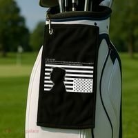 Distress Upside Down Flag Code Usa Save America Golf Towel thumb 2