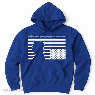 Distress Upside Down Flag Code Usa Save America Hoodie