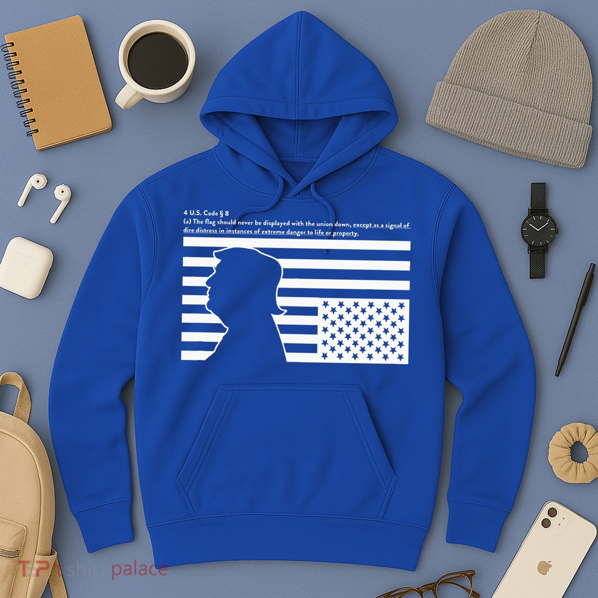Distress Upside Down Flag Code Usa Save America Hoodie