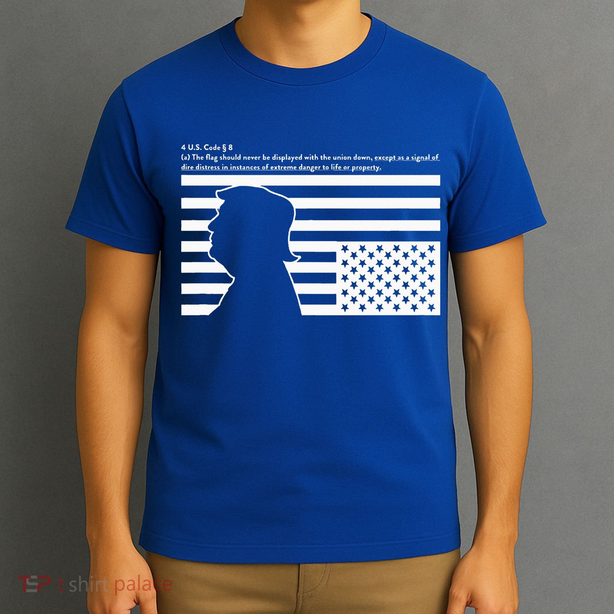 Distress Upside Down Flag Code Usa Save America T-Shirt