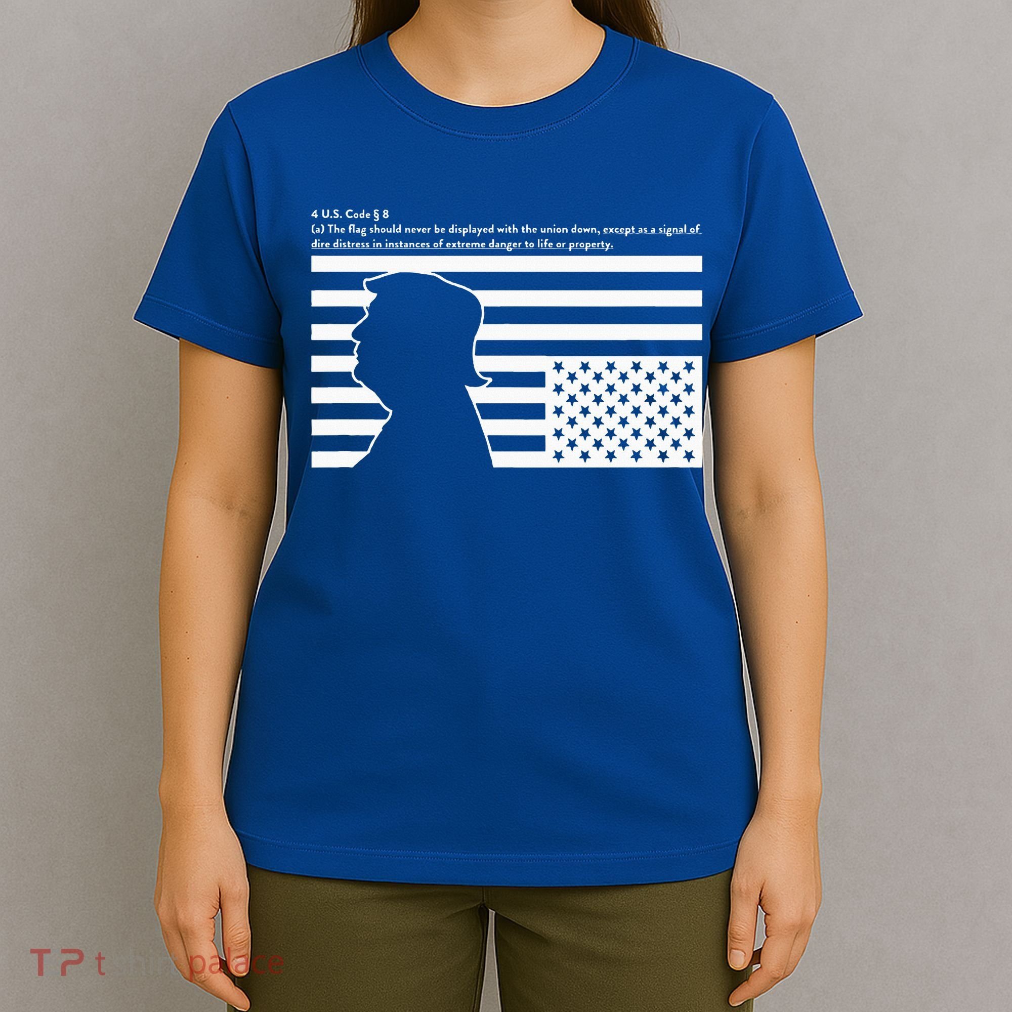Distress Upside Down Flag Code Usa Save America T-Shirt