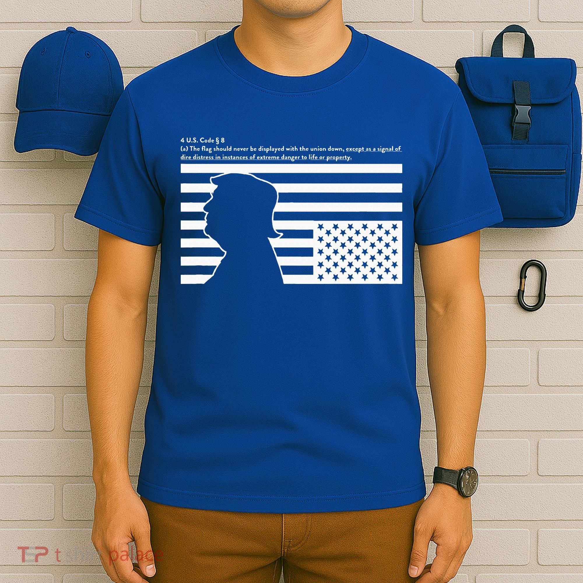 Distress Upside Down Flag Code Usa Save America T-Shirt