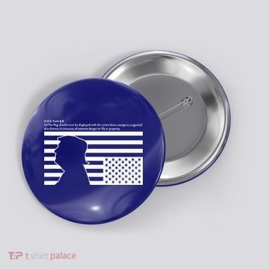 Distress Upside Down Flag Code Usa Save America Button