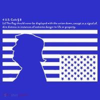 Distress Upside Down Flag Code Usa Save America Button thumb 1