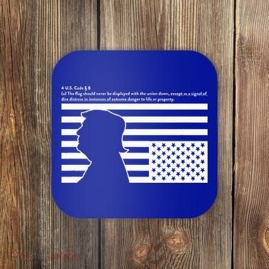 Distress Upside Down Flag Code Usa Save America Coaster