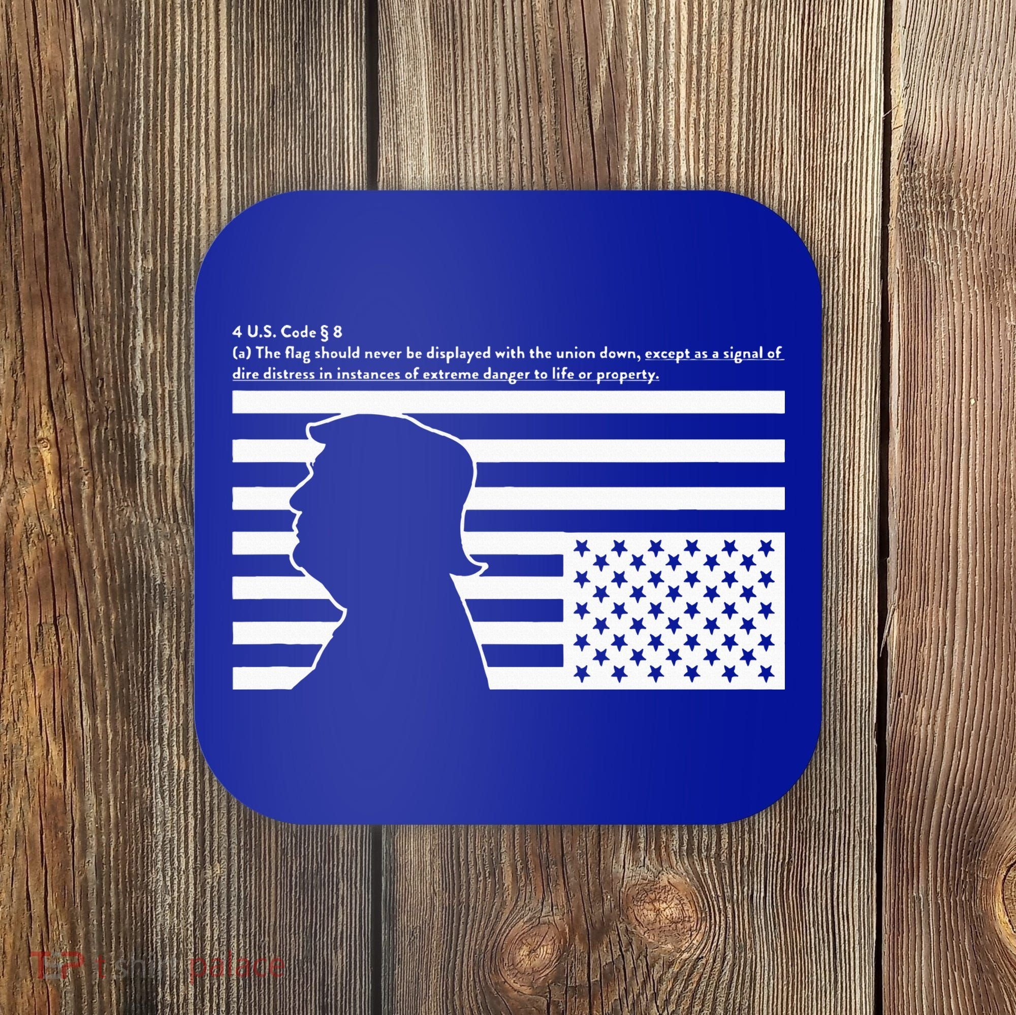 Distress Upside Down Flag Code Usa Save America Coaster