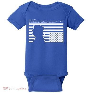 Distress Upside Down Flag Code Usa Save America Baby Bodysuit