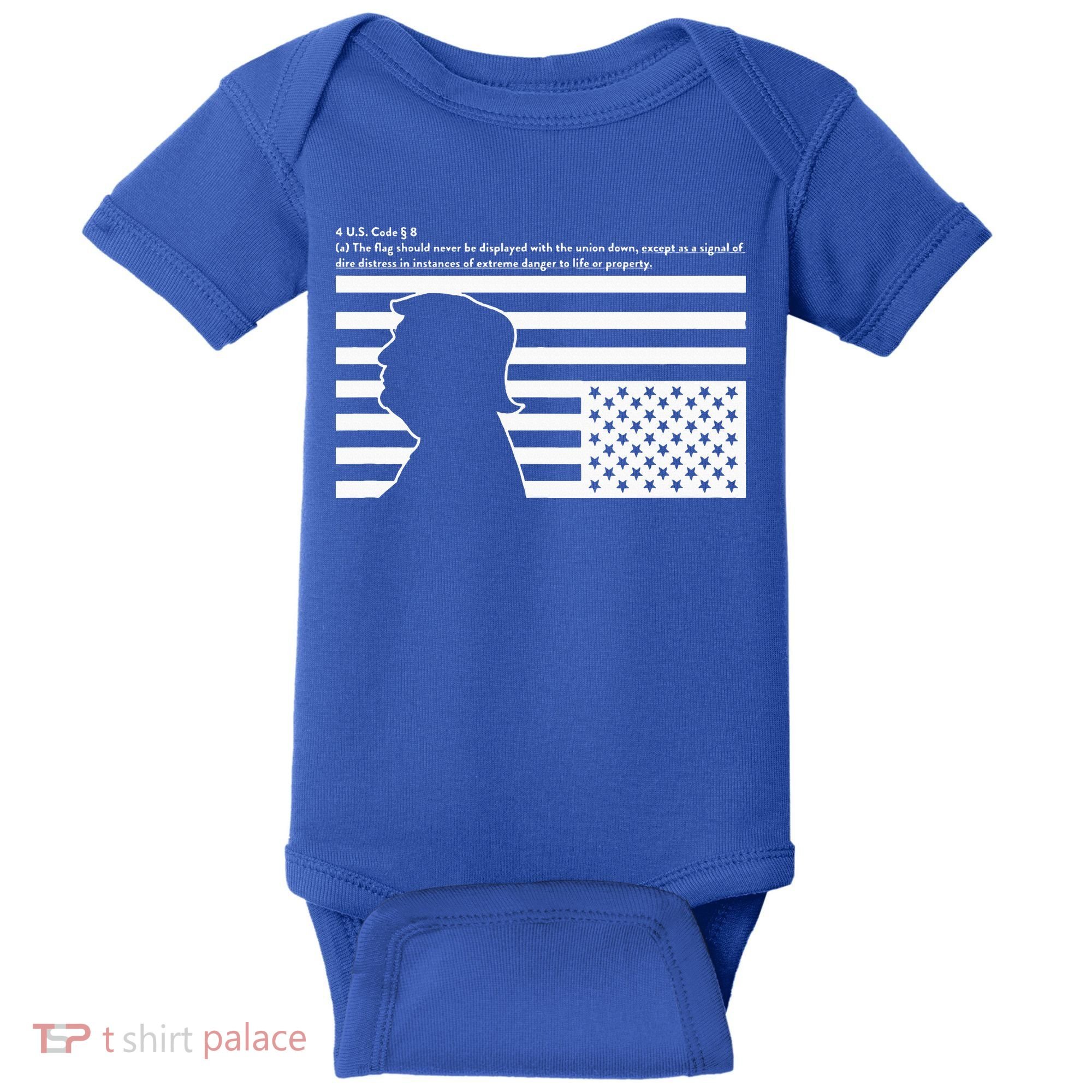 Distress Upside Down Flag Code Usa Save America Baby Bodysuit