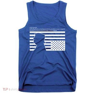 Distress Upside Down Flag Code Usa Save America Tank Top
