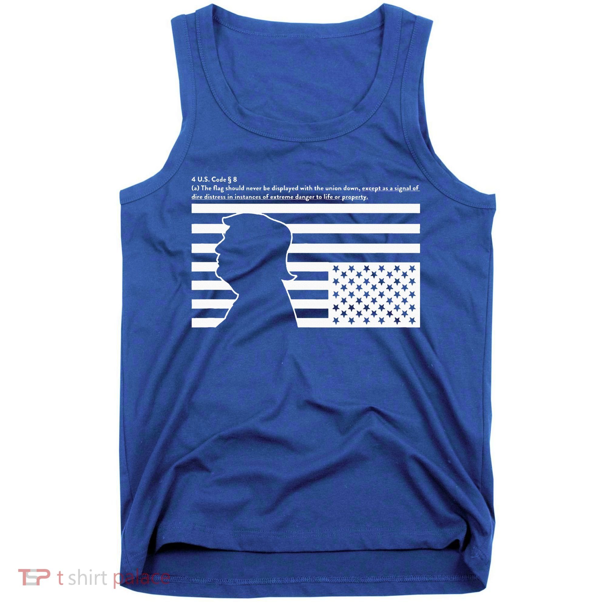Distress Upside Down Flag Code Usa Save America Tank Top