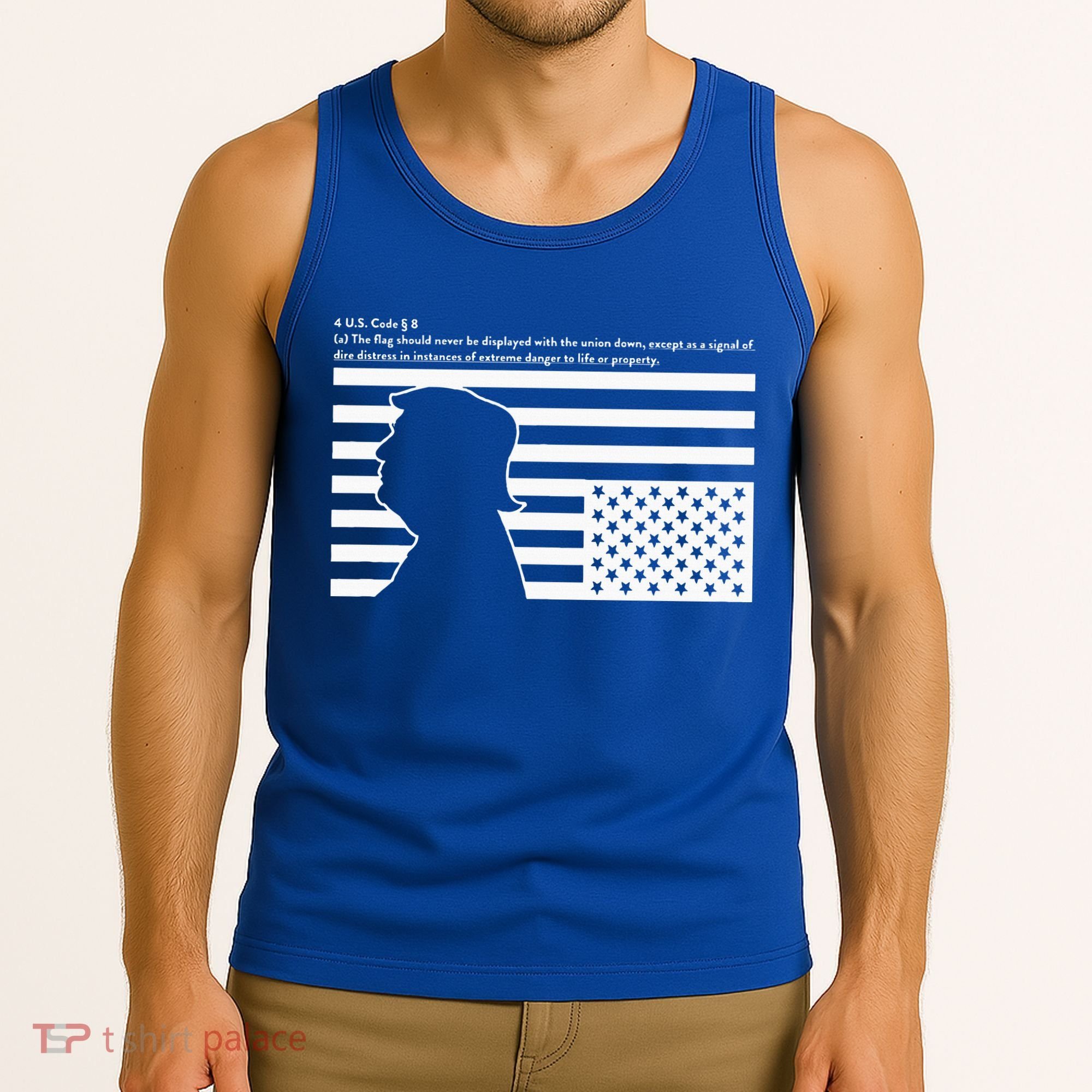 Distress Upside Down Flag Code Usa Save America Tank Top