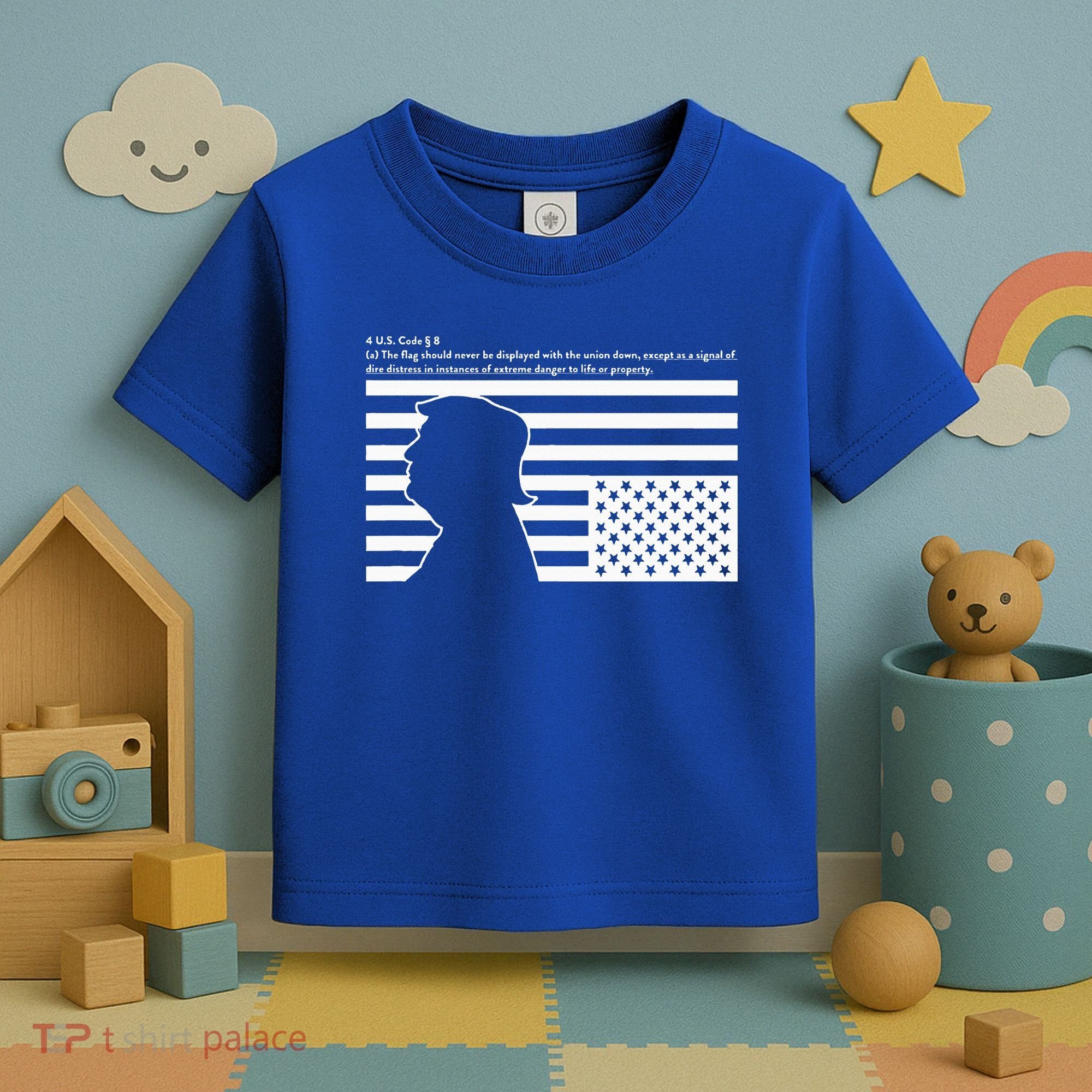 Distress Upside Down Flag Code Usa Save America Toddler T-Shirt