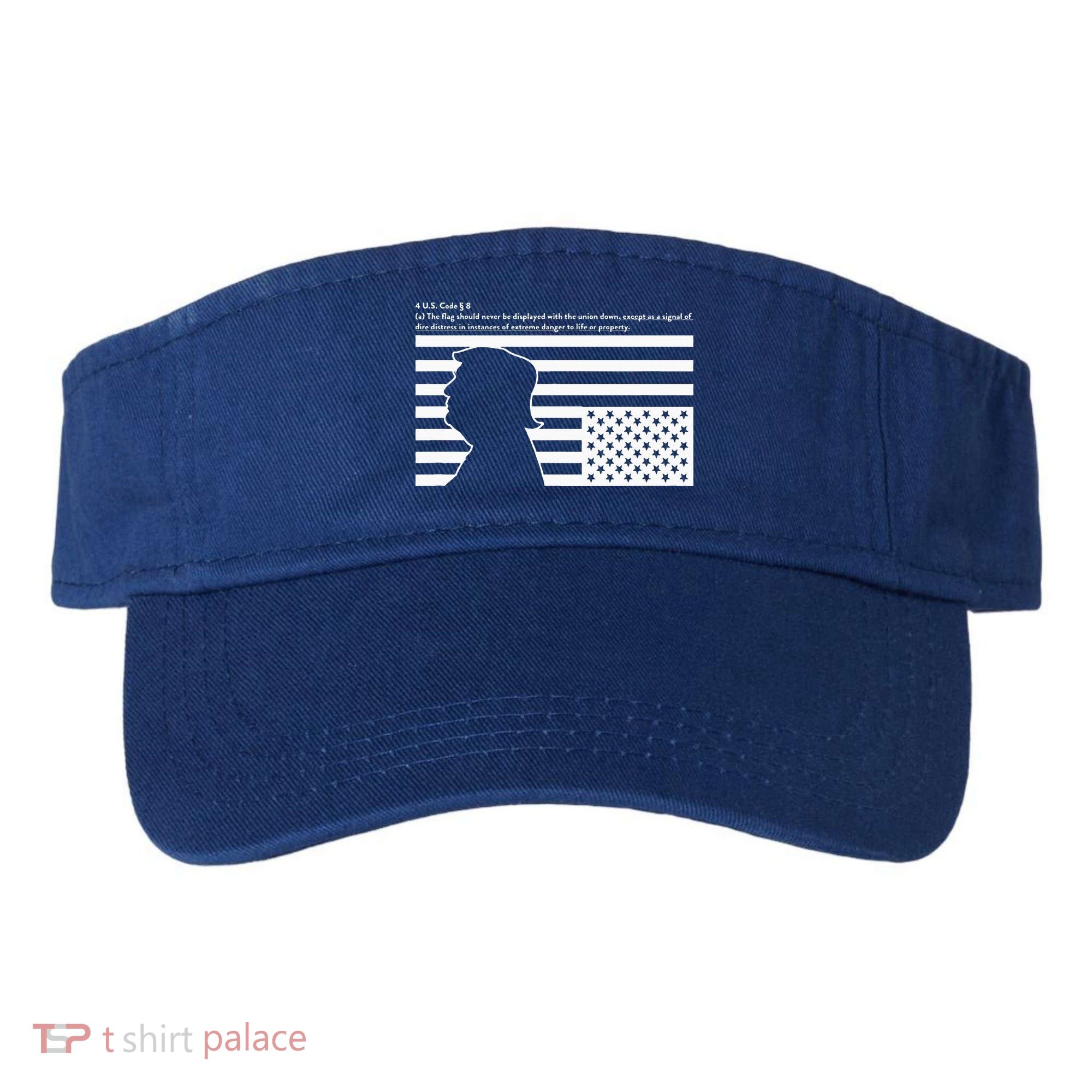 Distress Upside Down Flag Code Usa Save America Visor