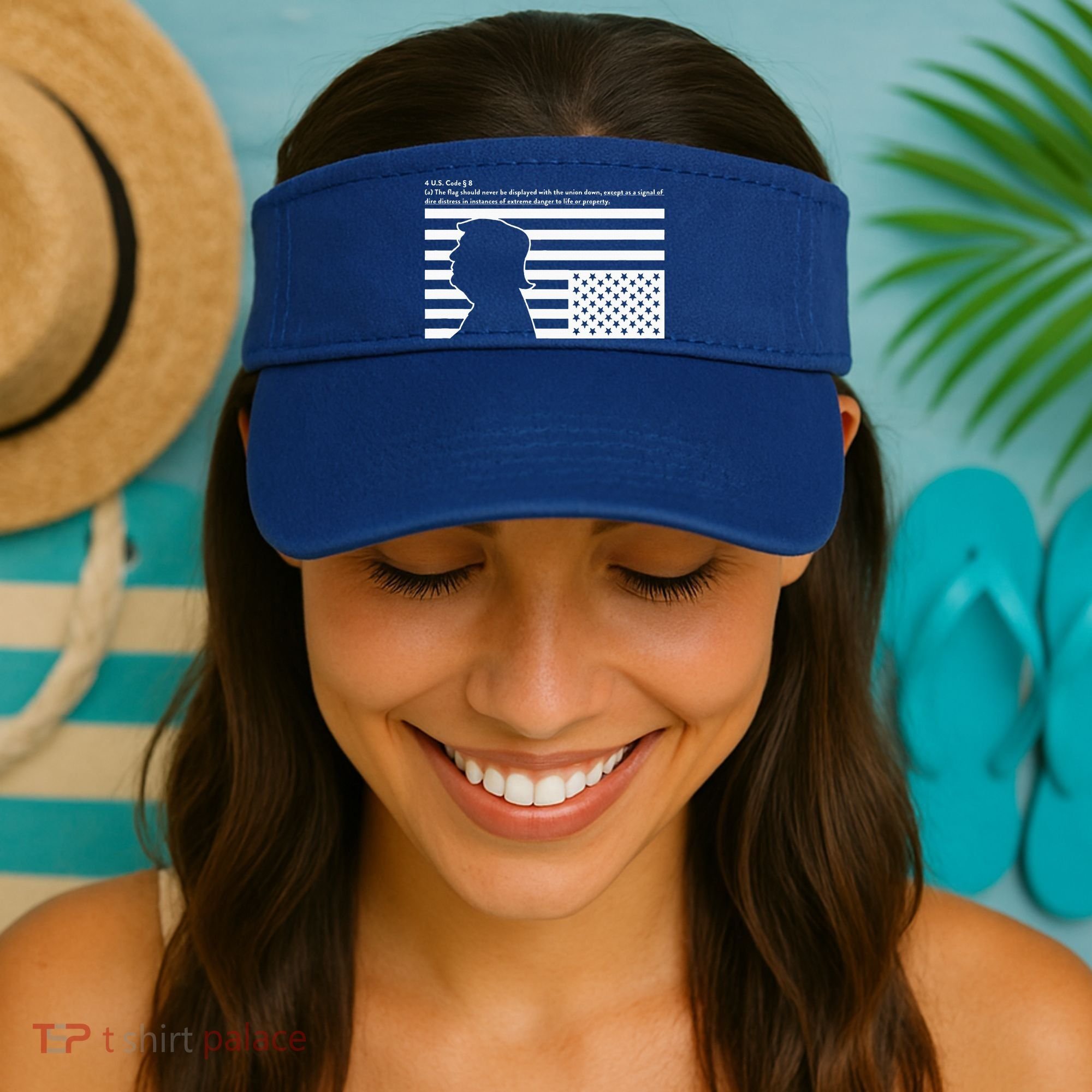 Distress Upside Down Flag Code Usa Save America Visor