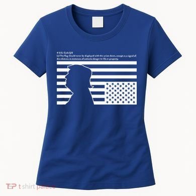 Distress Upside Down Flag Code Usa Save America Women's T-Shirt