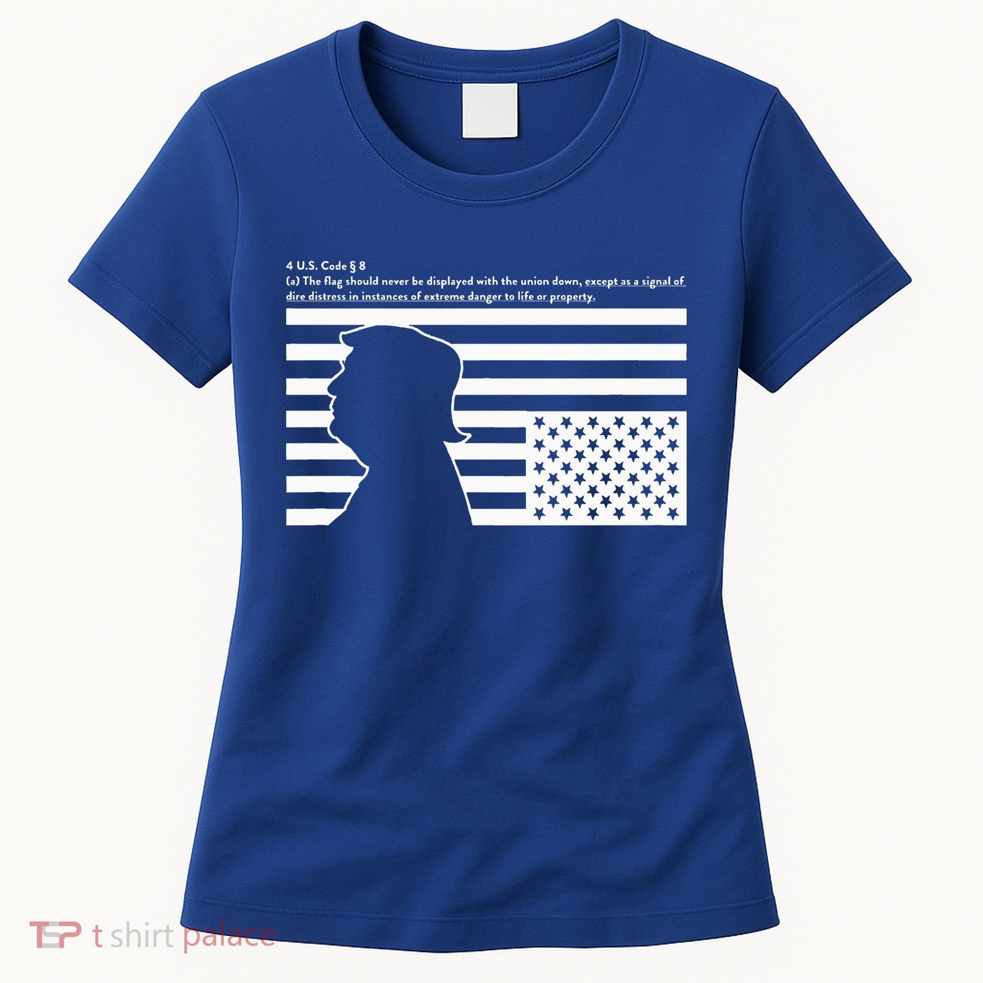 Distress Upside Down Flag Code Usa Save America Women's T-Shirt