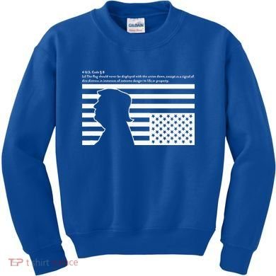 Distress Upside Down Flag Code Usa Save America Kids Sweatshirt