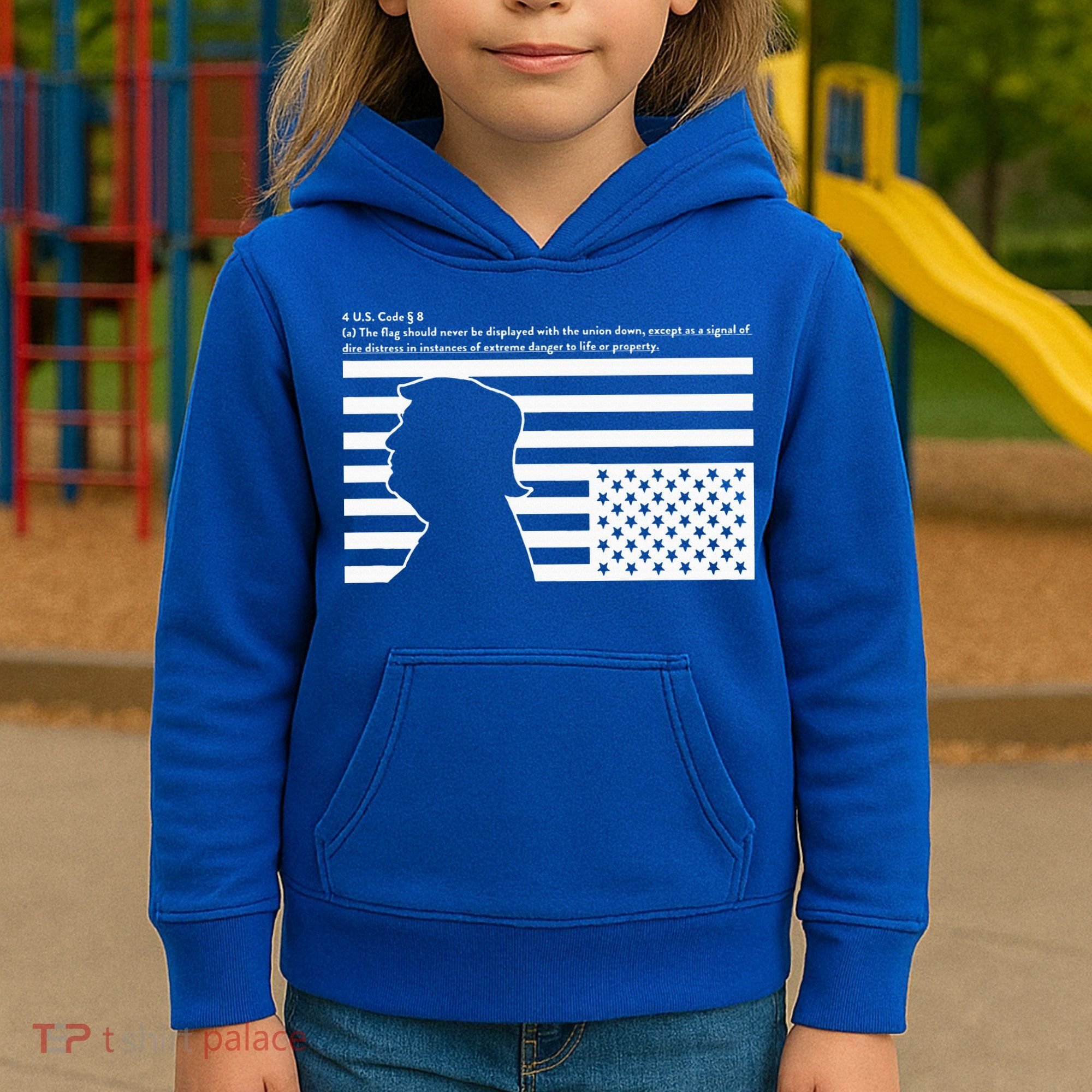 Distress Upside Down Flag Code Usa Save America Kids Hoodie