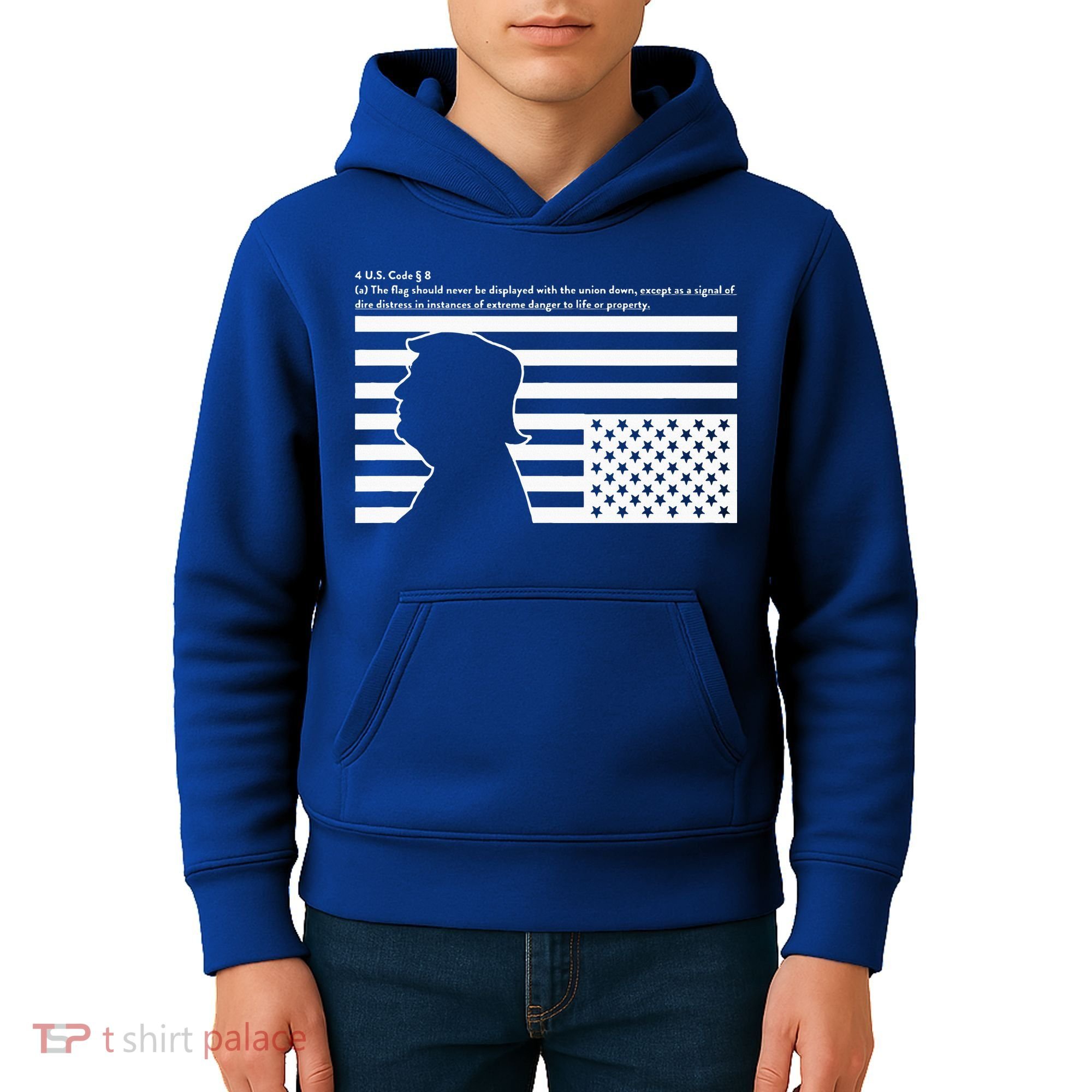 Distress Upside Down Flag Code Usa Save America Kids Hoodie