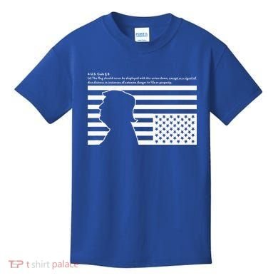 Distress Upside Down Flag Code Usa Save America Kids T-Shirt