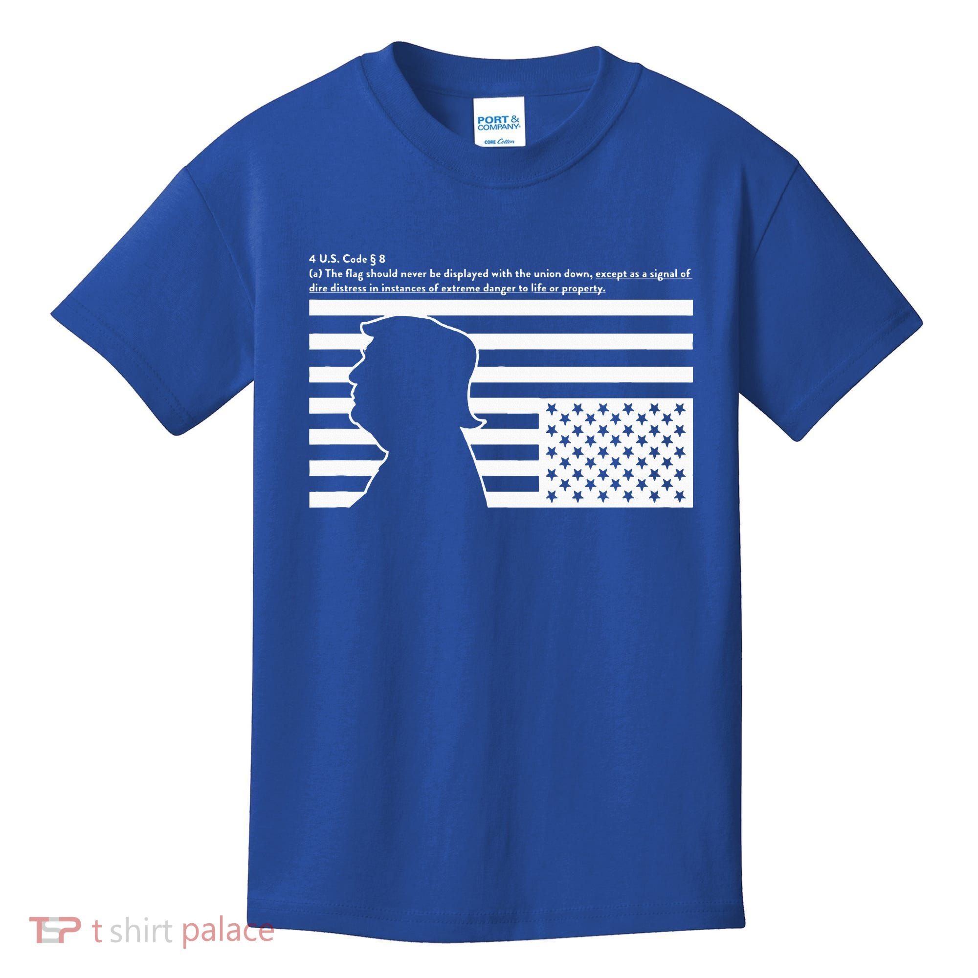 Distress Upside Down Flag Code Usa Save America Kids T-Shirt