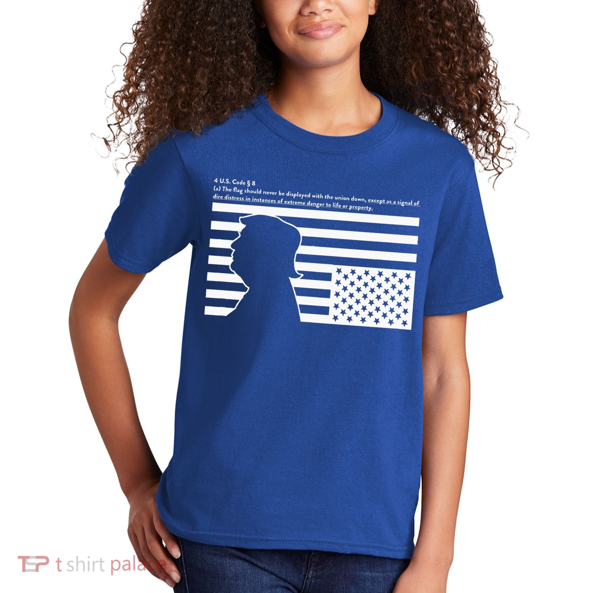 Distress Upside Down Flag Code Usa Save America Kids T-Shirt