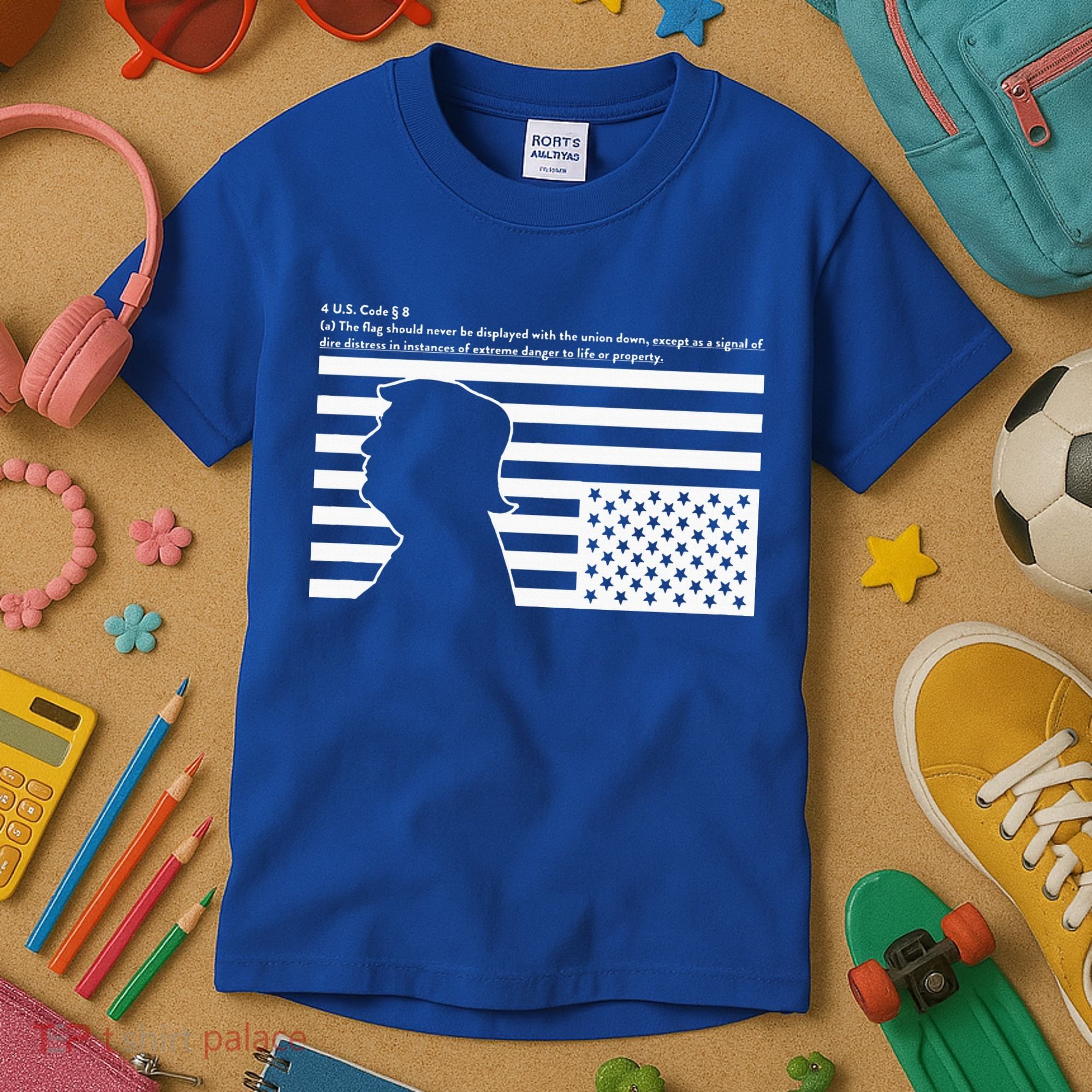 Distress Upside Down Flag Code Usa Save America Kids T-Shirt