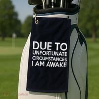 Due To Unfortunate Circumstances I Am Awake Golf Towel thumb 2