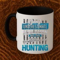 Don't Under Estimate An Old Man Who Loves Hunting Coffee Mug thumb 2