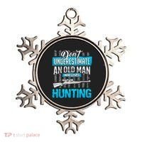 Don't Under Estimate An Old Man Who Loves Hunting Ornament thumb 0