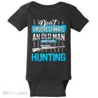 Don't Under Estimate An Old Man Who Loves Hunting Baby Bodysuit thumb 0