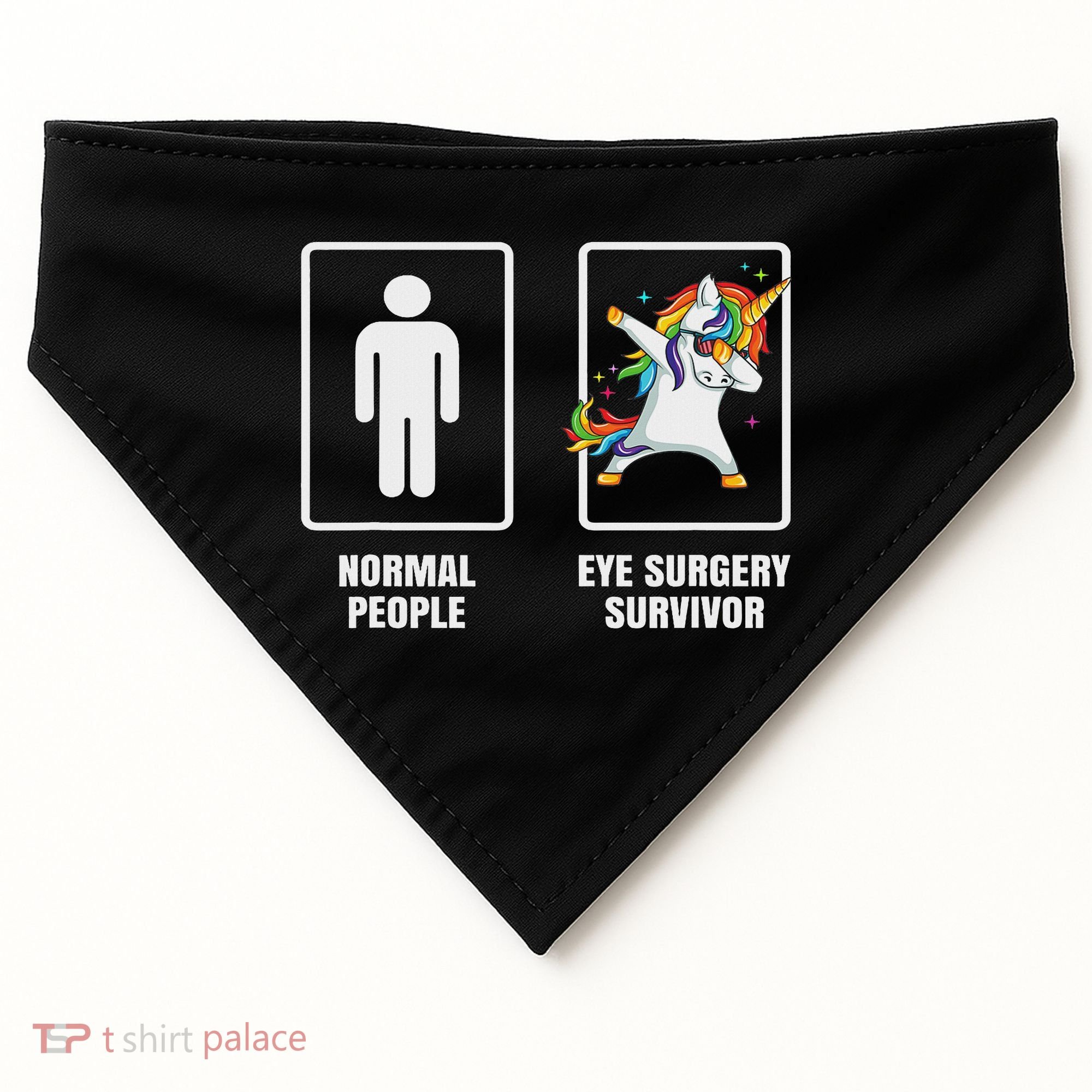 Dabbing Unicorn Eye Surgery Survivor Recovery Get Well Gift USA-Made Doggie Bandana