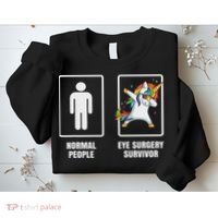 Dabbing Unicorn Eye Surgery Survivor Recovery Get Well Gift Sweatshirt thumb 2