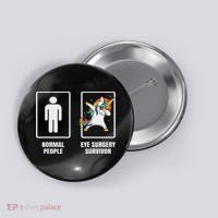 Dabbing Unicorn Eye Surgery Survivor Recovery Get Well Gift Button thumb 0